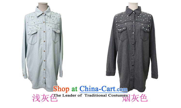 O Ya-ting thick mm to the ad xl women in spring and autumn 2015 NEW SHIRT spring cowboy jacket coat 61-05 thin light gray 2XL 125-145 recommends that you catty picture, prices, brand platters! The elections are supplied in the national character of distribution, so action, buy now enjoy more preferential! As soon as possible.