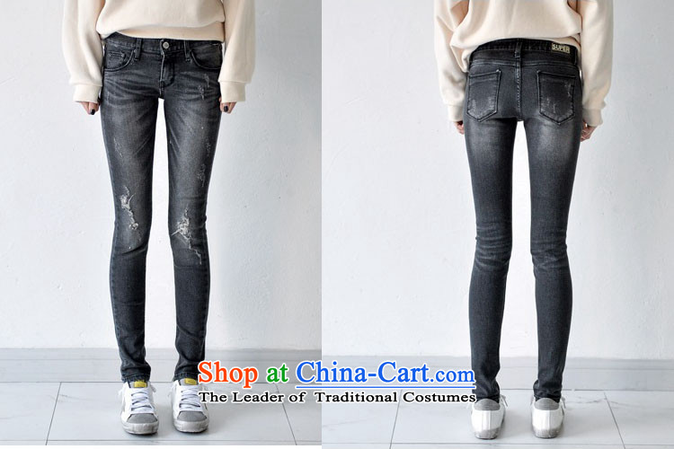 Elizabeth sub-large female new Korean autumn fashion of the hole in the elastic jeans thick MM autumn and winter CASUAL TROUSERS 200 catties jeans sub H6106 Smoke Gray 32 pictures, prices, brand platters! The elections are supplied in the national character of distribution, so action, buy now enjoy more preferential! As soon as possible.