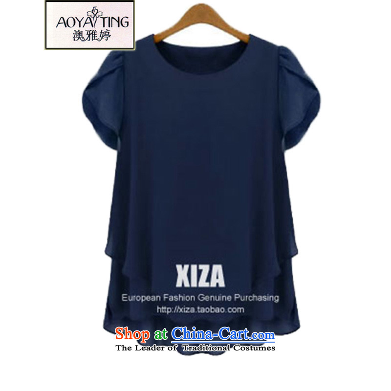 O Ya-ting 2015 Women's new clothes to xl short-sleeved shirt leave both the chiffon T-shirts summer 20-50 dark blue 2XL recommends that you 125-150, O Jacob aoyating Ting () , , , shopping on the Internet