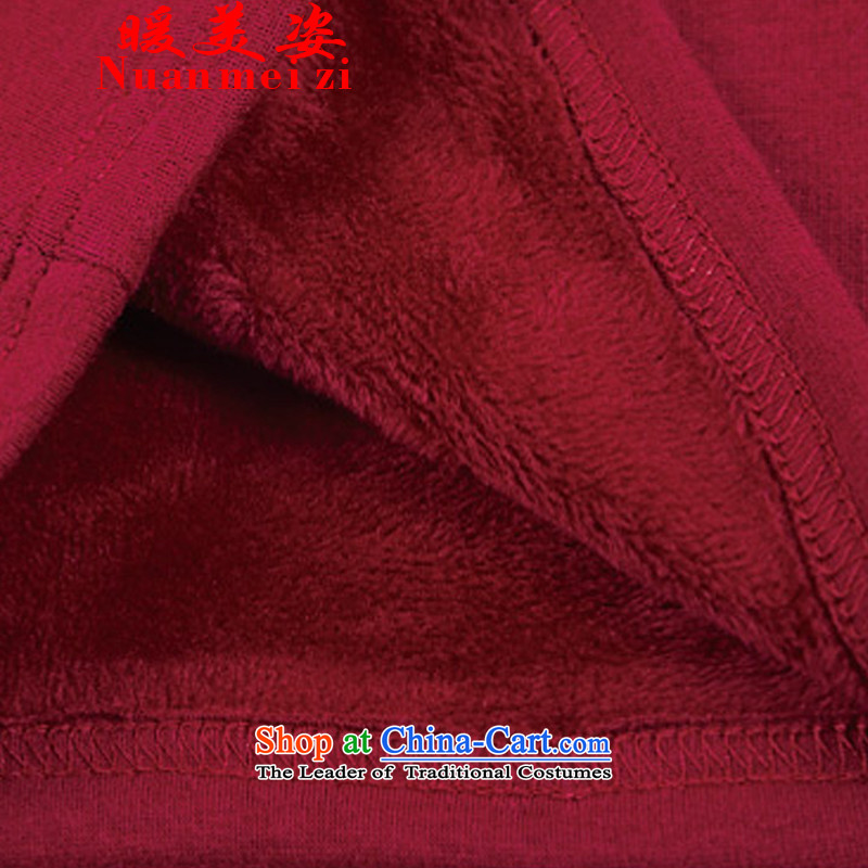 The warm beauty of the 2015 autumn and winter new large decorated in package and female dresses in long-lint-free long-sleeved forming the warm thick clothes female : 8189 wine red XXXL, warm beauty , , , shopping on the Internet