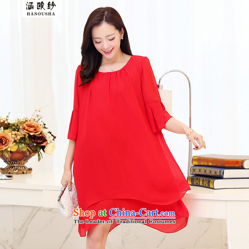 Euro 2015 yarn covered by the new spring to increase women's code thick mm thin niba cuff pregnant women video dresses video thin watermelon red yarn (Euro covered by XL, hanousha) , , , shopping on the Internet