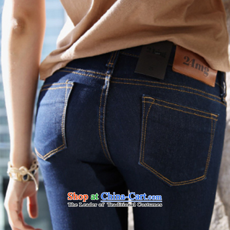 The Autumn Load Kai Jing new jeans girl who graphics skinny legs decorated CDM1526 deep blue trousers,    28 Kai (kingcosmos The Jing) , , , shopping on the Internet