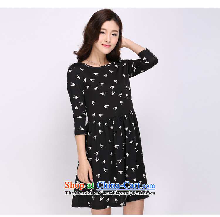 Luo Shani Flower Code 2015 spring/summer load new boutique women in long Skirts 7 cuff dresses female 1123 Black 2XL Photo, prices, brand platters! The elections are supplied in the national character of distribution, so action, buy now enjoy more preferential! As soon as possible.