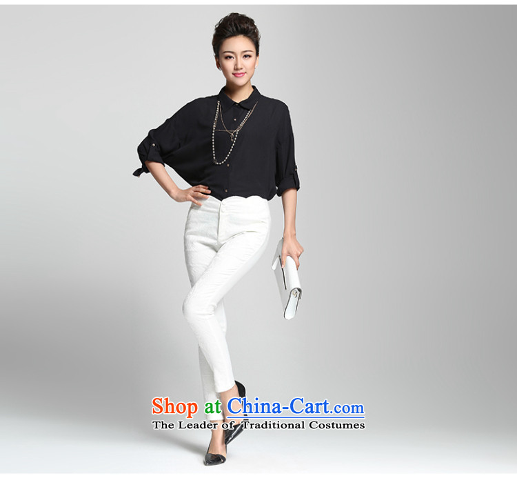 The former Yugoslavia Migdal Code women 2015 Summer new thick mm Korean loose lapel long-sleeved shirt 952011233  3XL black picture, prices, brand platters! The elections are supplied in the national character of distribution, so action, buy now enjoy more preferential! As soon as possible.
