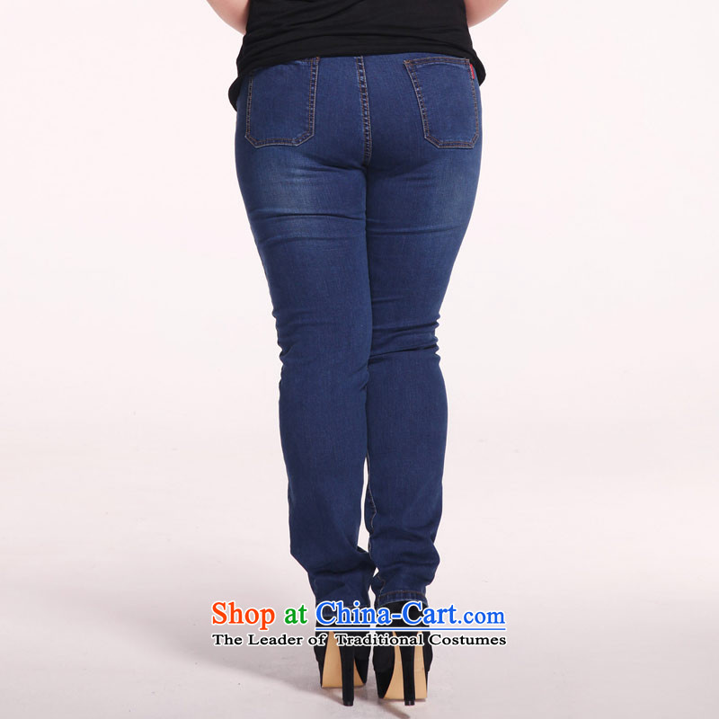 Hee-won new slave princess version of large numbers of ladies thick MM Stretch video thin jeans women Sau San Castor pencil trousers M25019 blue 34 code, Hei Marguerite Arsenal , , , shopping on the Internet