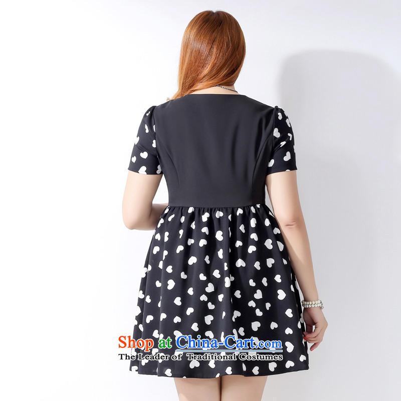 How large the Po Women 2015 Spring/Summer new Korean MM thick high back straight and tighten your abdomen small wrinkles black and white mahogany and video short-sleeved thin dresses Q1061 black 3XL, picking of turbot, Tsai (CAIDOBLE) , , , shopping on th