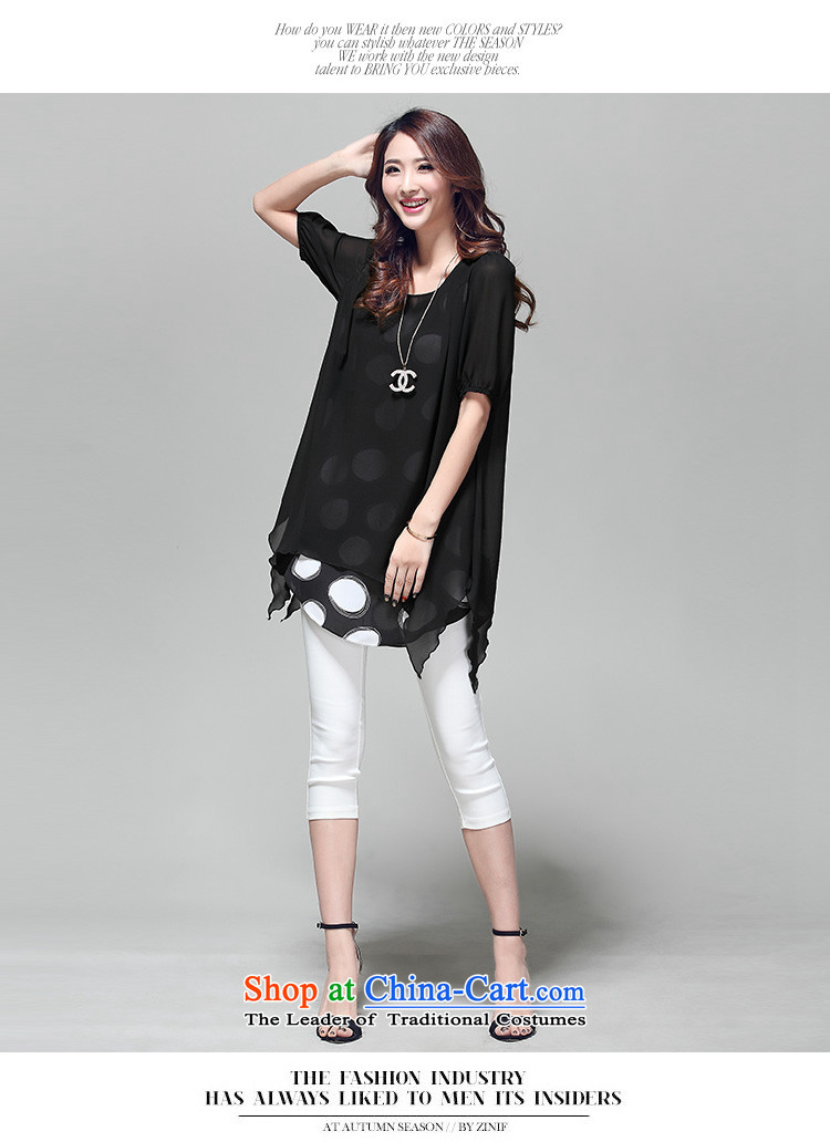 Szili Korean version xl women 2015 new fat mm summer stylish relaxd in two false long chiffon shirt is a personalized knocked color schemes for the t-shirt female black XXXXL picture, prices, brand platters! The elections are supplied in the national character of distribution, so action, buy now enjoy more preferential! As soon as possible.