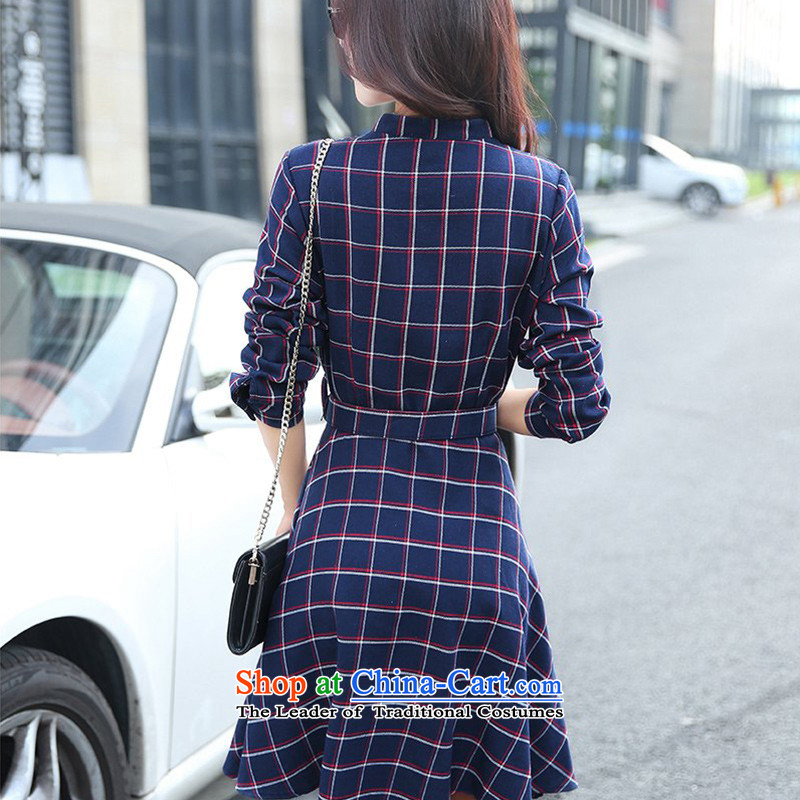 In accordance with the 2015 autumn and winter is particularly new mm thick Korean Plaid shirt for larger women to increase video thin long-sleeved dresses YQ057 XXL, color picture (particularly youyi) , , , shopping on the Internet