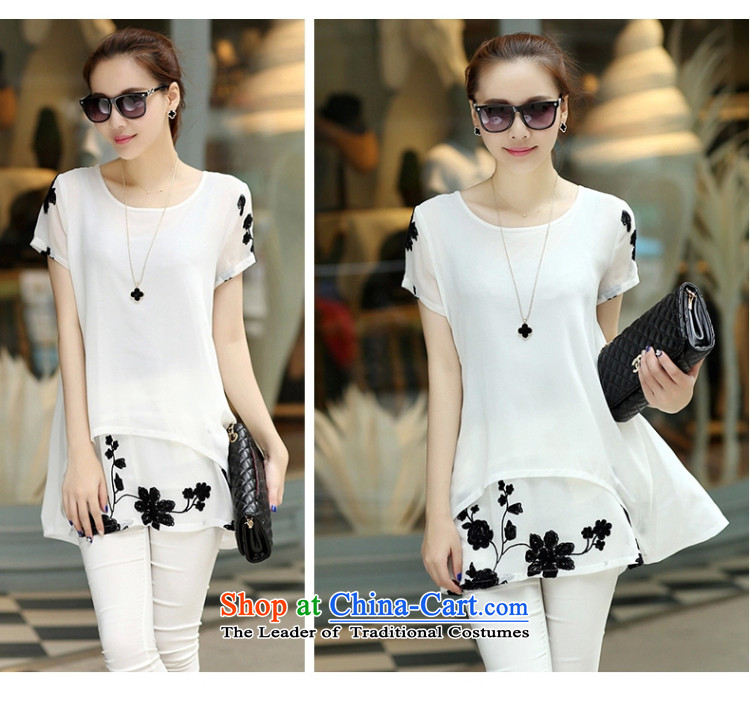 2015 Summer Zz&ff new short-sleeved T-shirt chiffon leave two kits thick MM to increase women's code loose short-sleeved white dresses S picture, prices, brand platters! The elections are supplied in the national character of distribution, so action, buy now enjoy more preferential! As soon as possible.