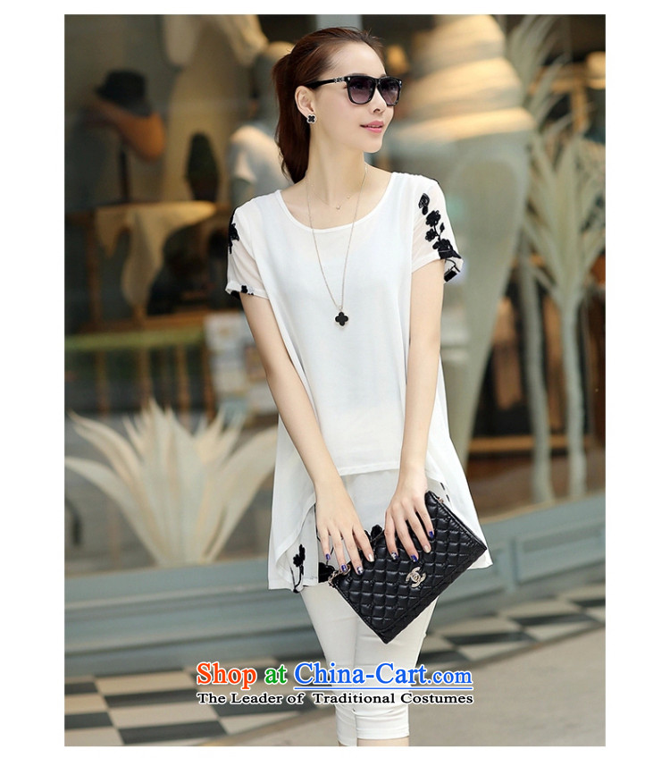 2015 Summer Zz&ff new short-sleeved T-shirt chiffon leave two kits thick MM to increase women's code loose short-sleeved white dresses S picture, prices, brand platters! The elections are supplied in the national character of distribution, so action, buy now enjoy more preferential! As soon as possible.