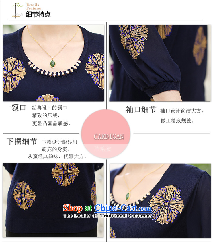 Santa Fe 2015 new mother lint-free products. older lady knitted shirts spring and summer shirt chiffon in the middle-aged