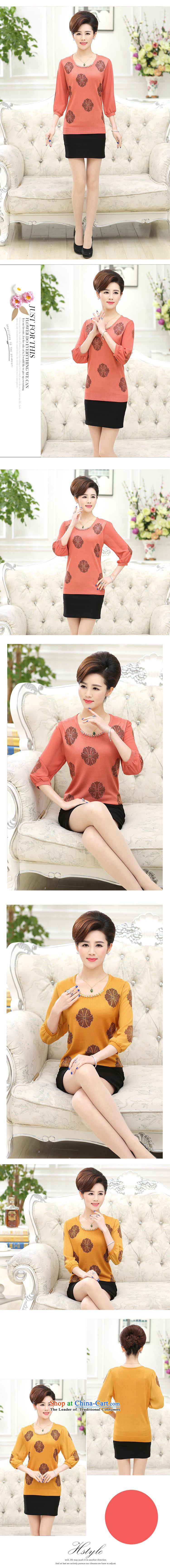 Santa Fe 2015 new mother lint-free products. older lady knitted shirts spring and summer shirt chiffon in the middle-aged