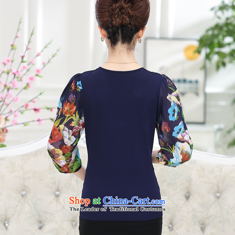 Santa Fe 2015. For older women, lint-free with the spring and summer load new chiffon sleeve t-shirt mother knitted thin, middle-aged women clothes red , L, Santa Fe wool (shengfeirong) , , , shopping on the Internet