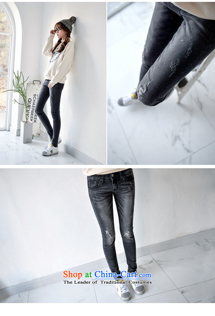 Motome Workshop 2015 new Korean version of the hole in the summer stretch jeans large Fat MM female 200 catties version 6106 Jeans Smoke Gray 40 recommendations 180-200 picture, prices, brand platters! The elections are supplied in the national character of distribution, so action, buy now enjoy more preferential! As soon as possible.