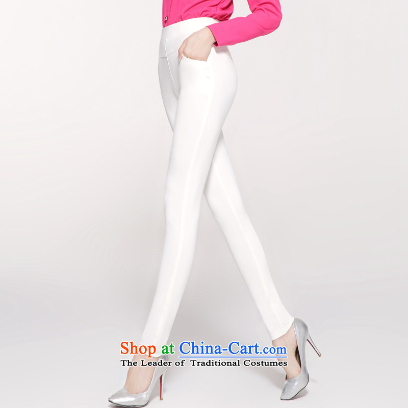 In accordance with the perfect 2015 Spring sister thick outer side forming the new Korean high elasticity trousers large waist video thin leisure castor trousers Y2097 White XL, in accordance with the perfect (yibofei) , , , shopping on the Internet