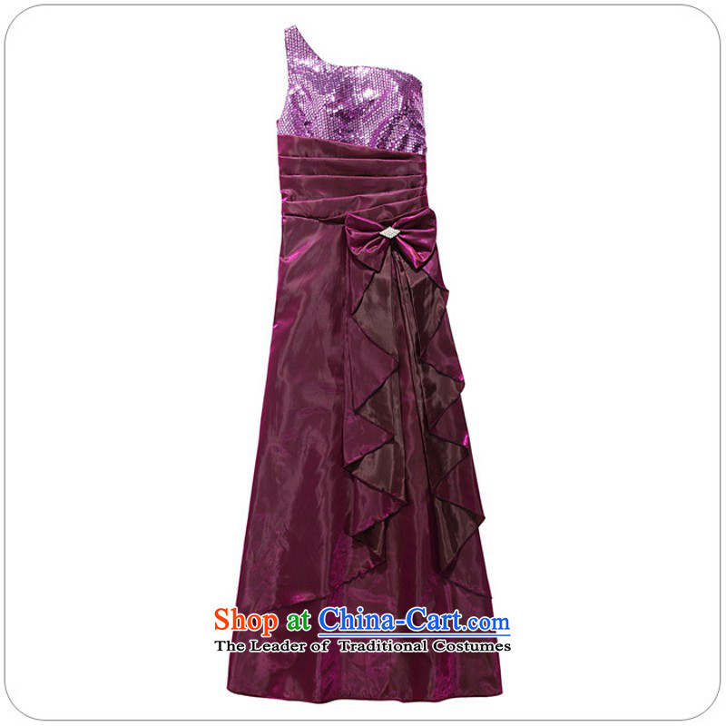 C.o.d. Package Mail 2015 new summer and your temperament goddess shoulder dresses evening dresses large long skirt auspices dress etiquette skirt purple XXL about 145-165, land is of Yi , , , shopping on the Internet