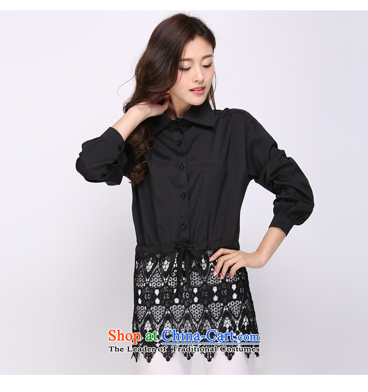 Shani flower, thick girls' Graphics thin 2 catties large spring thick sister lace T-shirt shirt female 1131 Black 2XL Photo, prices, brand platters! The elections are supplied in the national character of distribution, so action, buy now enjoy more preferential! As soon as possible.