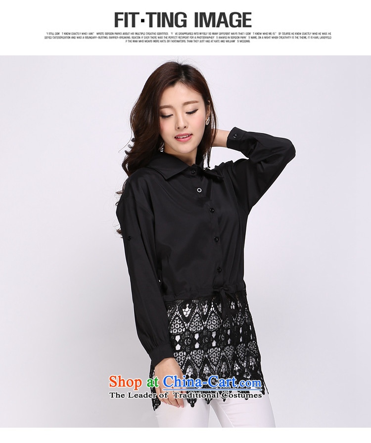 Shani flower, thick girls' Graphics thin 2 catties large spring thick sister lace T-shirt shirt female 1131 Black 2XL Photo, prices, brand platters! The elections are supplied in the national character of distribution, so action, buy now enjoy more preferential! As soon as possible.