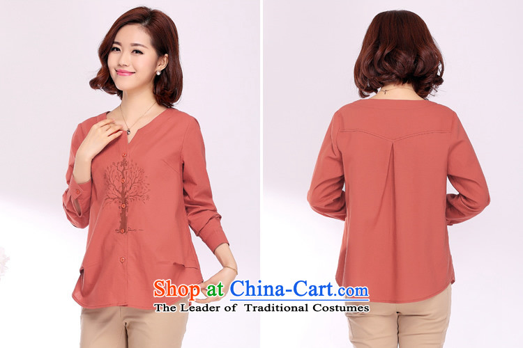Hundreds of Li Ying 2015 Spring and Autumn Women's clothes new original art cotton linen pure cotton short of large loose stamp long-sleeved T-shirt orange 2XL- 135-150 recommended catty picture, prices, brand platters! The elections are supplied in the national character of distribution, so action, buy now enjoy more preferential! As soon as possible.