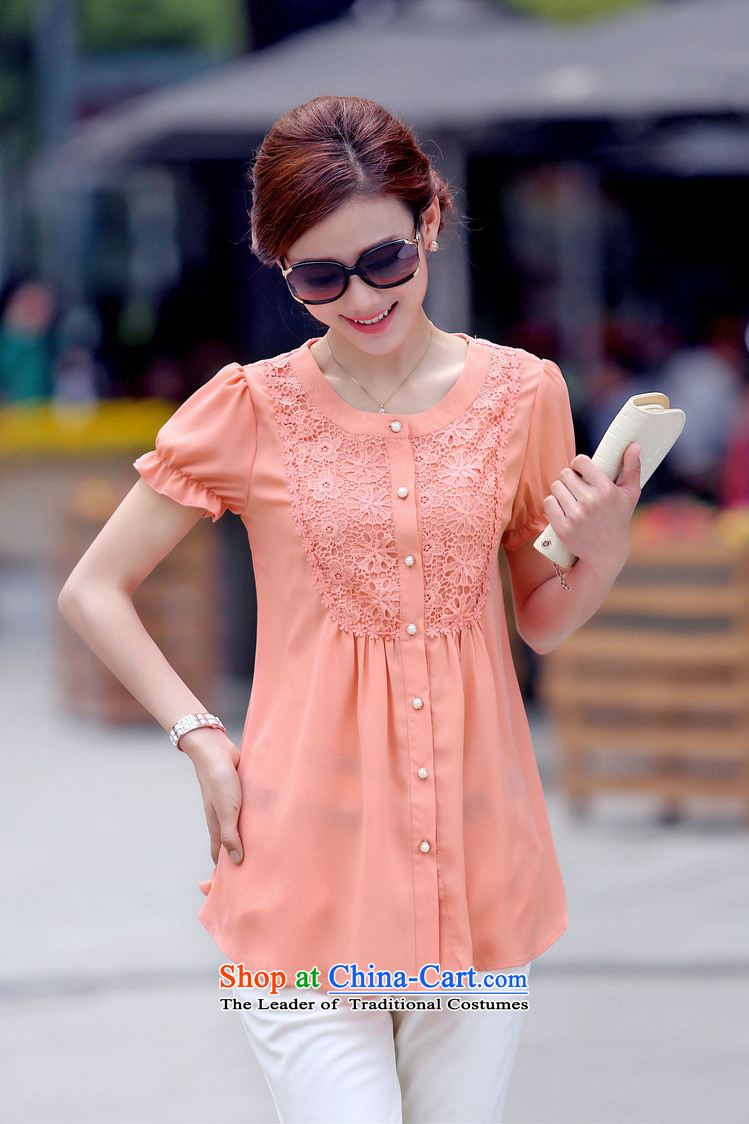 Hundred Li Ying 2015 summer to xl chiffon shirt thick short-sleeved T-shirt, forming the mm mother blouses White M picture, prices, brand platters! The elections are supplied in the national character of distribution, so action, buy now enjoy more preferential! As soon as possible.