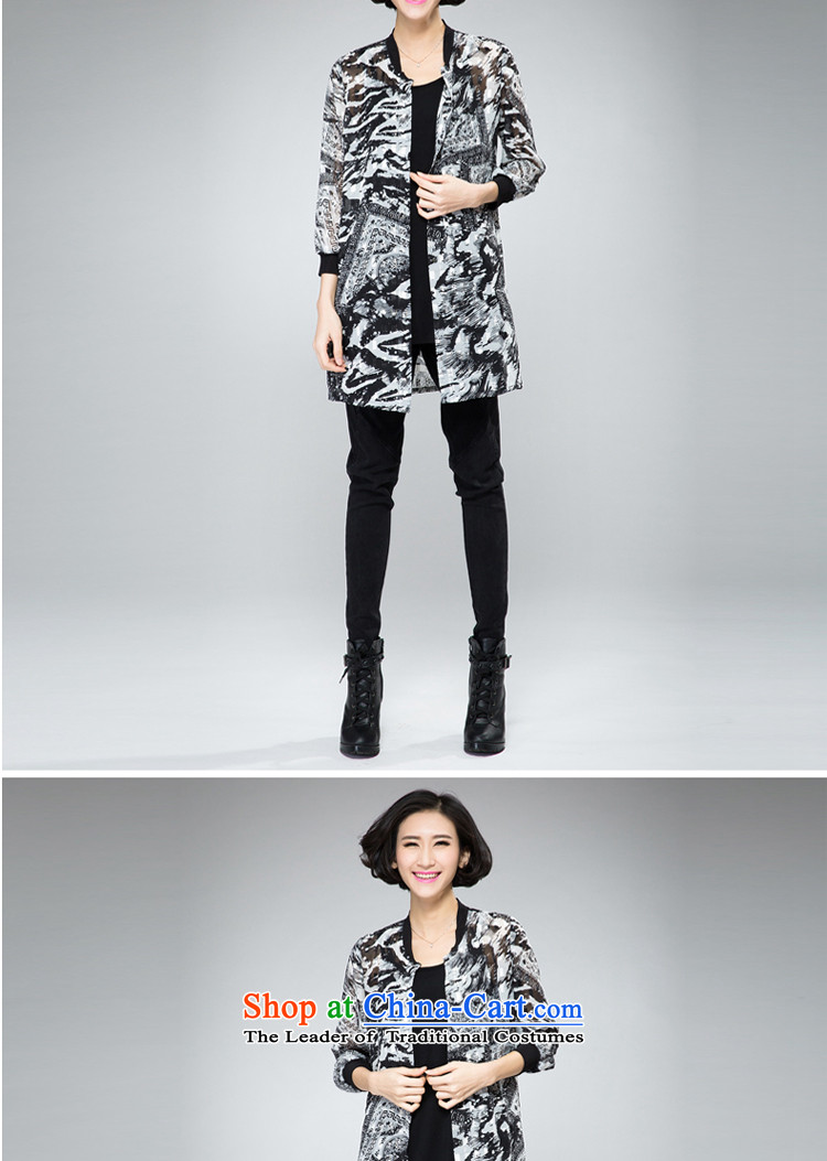 The interpolator auspicious for larger female thick mm thin 2015 Autumn graphics load new stylish in long chiffon cardigan thin air-conditioning shirt jacket, black-and-white picture, 2XL 2020 prices, brand platters! The elections are supplied in the national character of distribution, so action, buy now enjoy more preferential! As soon as possible.