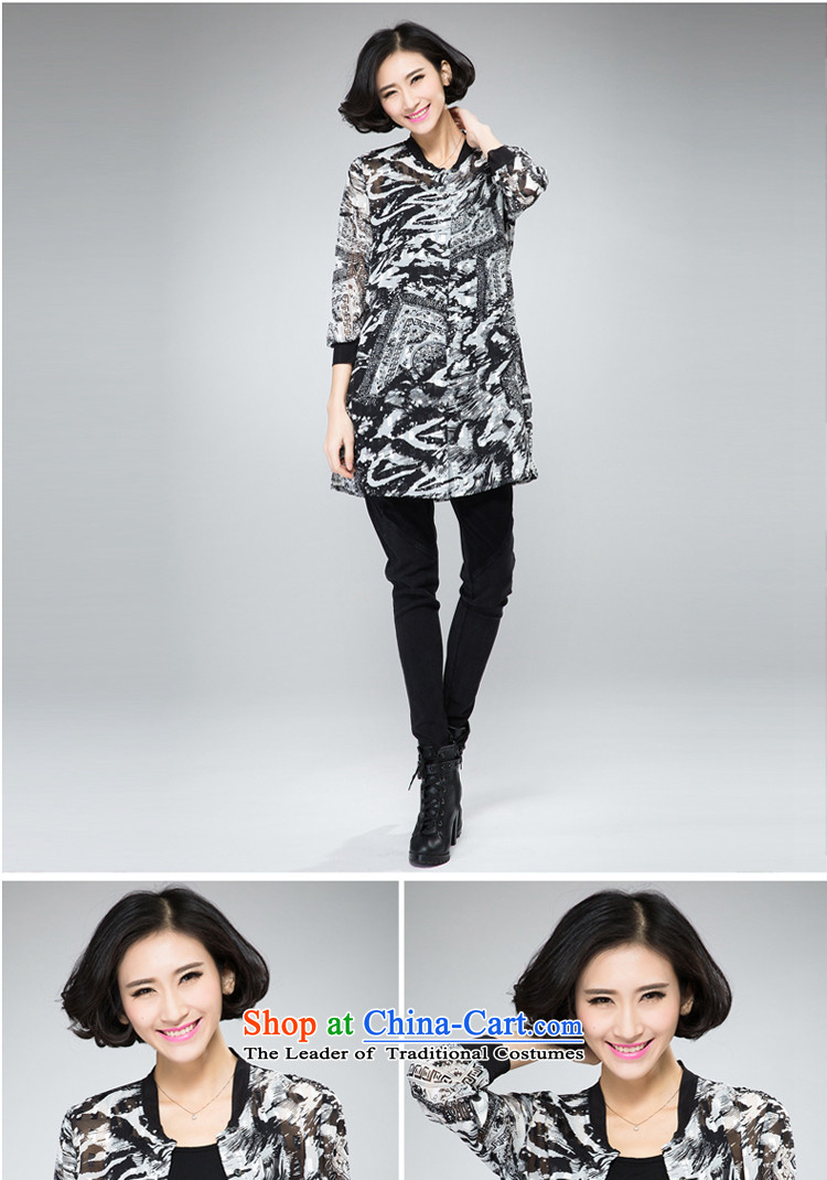 The interpolator auspicious for larger female thick mm thin 2015 Autumn graphics load new stylish in long chiffon cardigan thin air-conditioning shirt jacket, black-and-white picture, 2XL 2020 prices, brand platters! The elections are supplied in the national character of distribution, so action, buy now enjoy more preferential! As soon as possible.