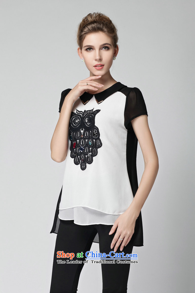 The Ni dream western chiffon shirt new 2015 summer to increase women's code thick mm owl embroidery stitching short-sleeved T-shirt female White XXL pictures y3261 shirt, prices, brand platters! The elections are supplied in the national character of distribution, so action, buy now enjoy more preferential! As soon as possible.