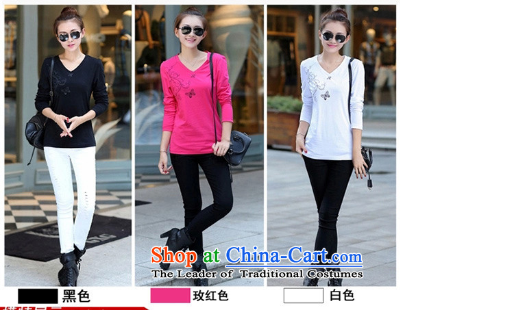 O to large Robin female spring Korean video thin thick sister long-sleeved T-shirt female V-neck shirt black 5XL( forming the recommendations 185-200 catties) Picture, prices, brand platters! The elections are supplied in the national character of distribution, so action, buy now enjoy more preferential! As soon as possible.