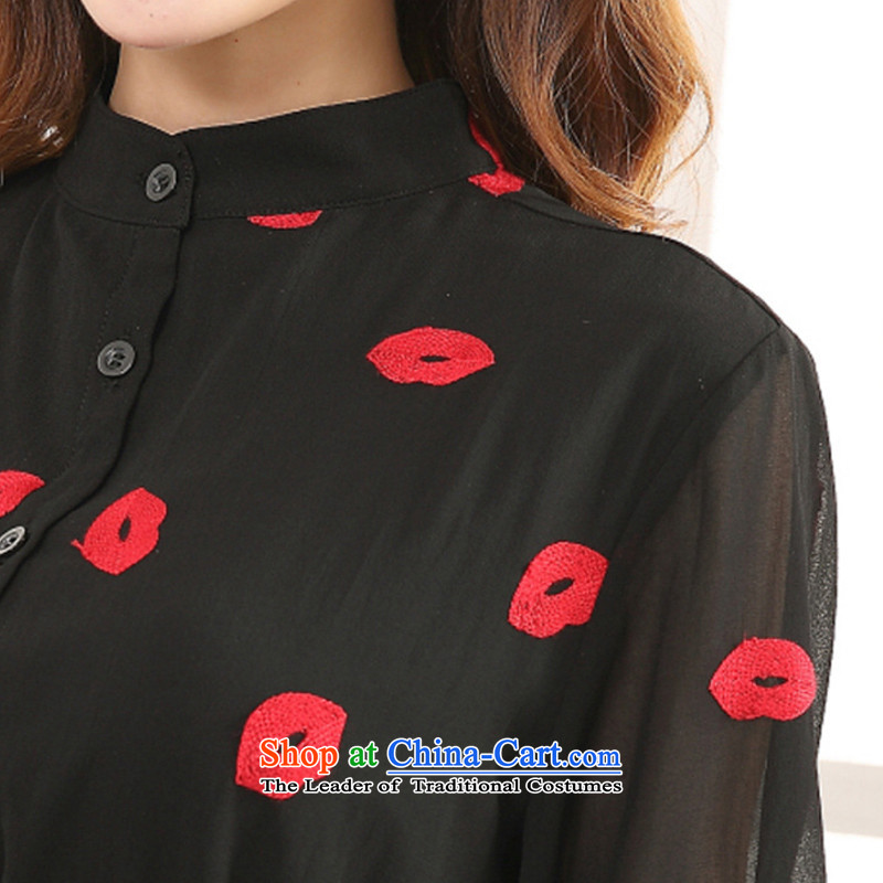  The ad to increase missdonut code women 2015 Spring/Summer new mm thick red lips, Europe and the stamp thick snow sister woven dresses large black xxl,missdonut,,, shopping on the Internet