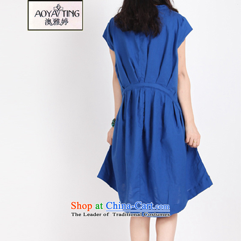 O Ya-ting 2015 new summer sum of female casual to XL ink stamp short-sleeved blue skirt XL recommends that you, O Jacob 140-160 characters Ting (aoyating) , , , shopping on the Internet