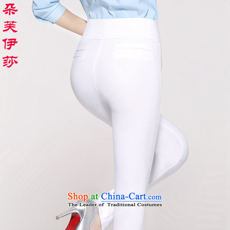 Flower to Isabelle 2015 spring outfits forming the routed thick MM pants to thin thin castor trousers graphics, large ladies pants D1603 white flower to S, Isabelle (dufflsa) , , , shopping on the Internet