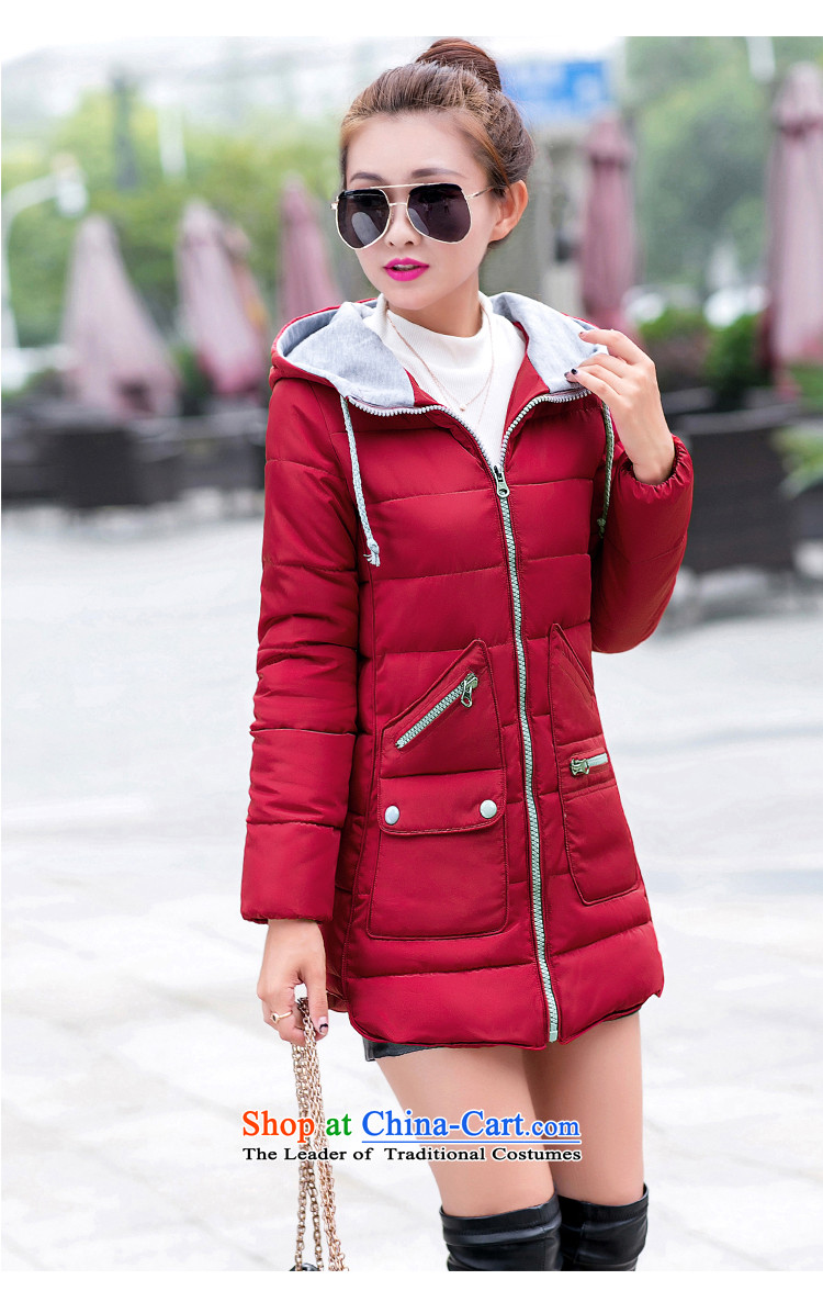 Purple Sarah Opertti 2015 autumn and winter new Korean female jackets. Long Large Female Cap thick cotton coat women Sau San 8752 wine red. In TASHKENT (Picture, prices, brand platters! The elections are supplied in the national character of distribution, so action, buy now enjoy more preferential! As soon as possible.