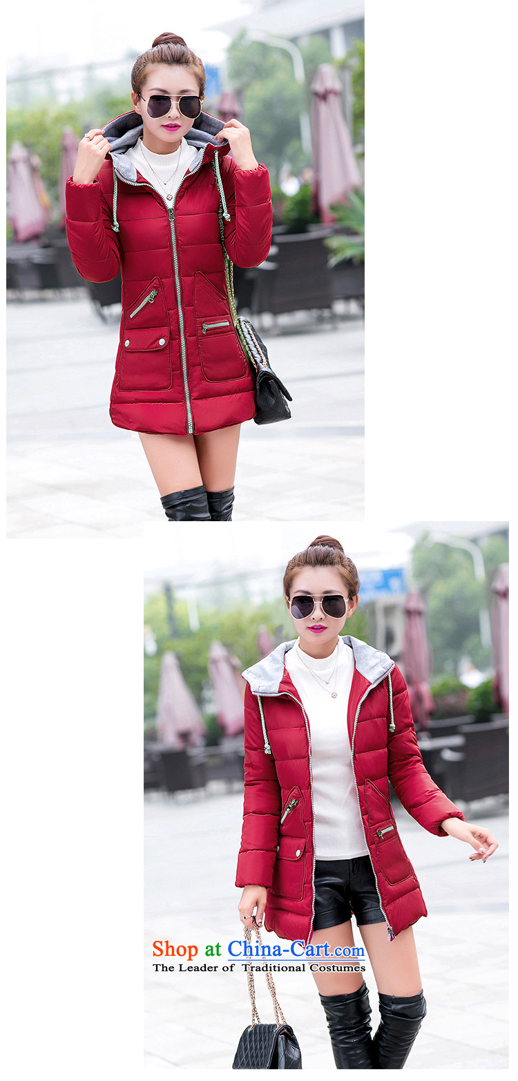 Purple Sarah Opertti 2015 autumn and winter new Korean female jackets. Long Large Female Cap thick cotton coat women Sau San 8752 wine red. In TASHKENT (Picture, prices, brand platters! The elections are supplied in the national character of distribution, so action, buy now enjoy more preferential! As soon as possible.