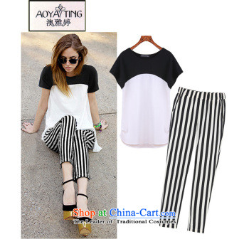 O Ya-ting 2015 Summer new to xl shirt thick mm short-sleeved T-shirt female black and white checkered picture color 853  2XL 125-145 recommends that you catty picture, prices, brand platters! The elections are supplied in the national character of distribution, so action, buy now enjoy more preferential! As soon as possible.