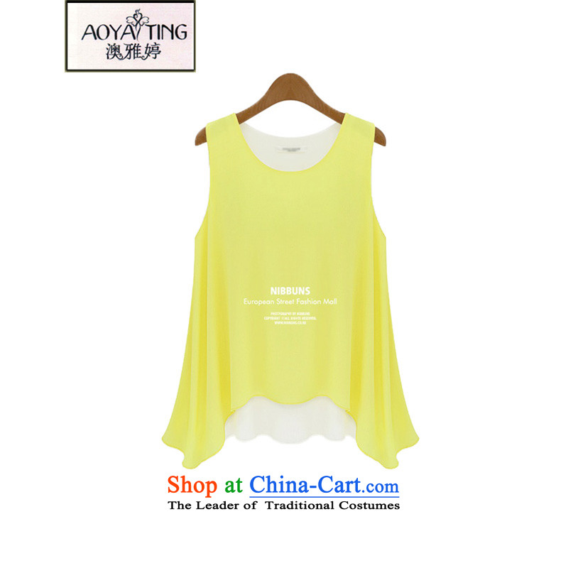 O Ya-ting 2015 Summer new to increase women's code thick MM vest chiffon shirt female 858 yellow 3XL 145-165 recommends that you, O Jacob aoyating Ting () , , , shopping on the Internet