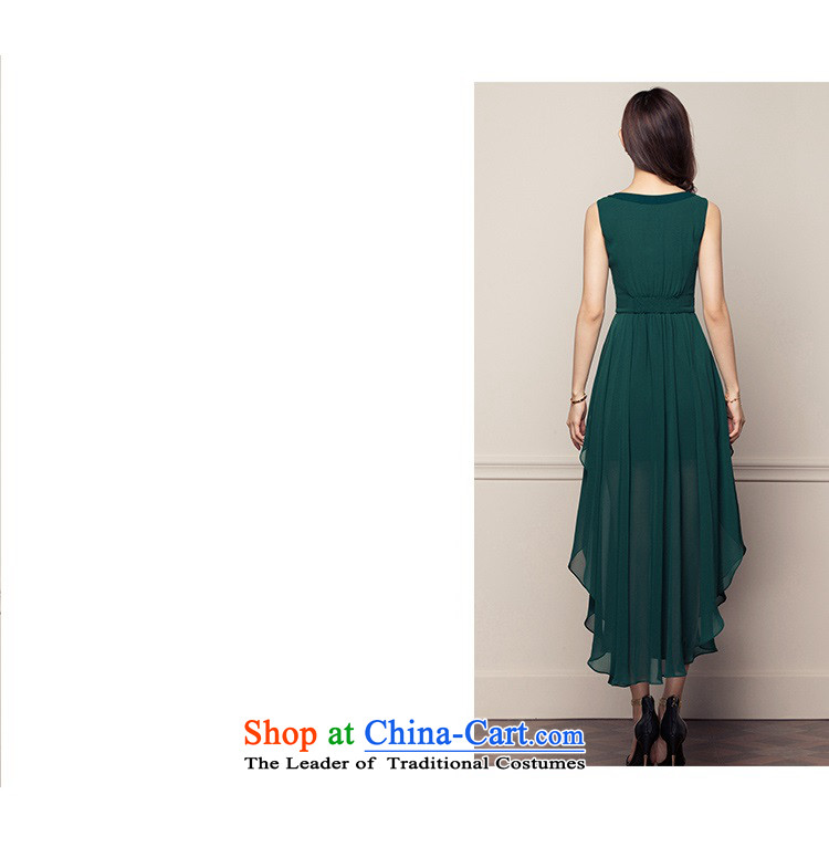 Of the new large meiby female Sleek and versatile spring 2015 new products for women not rule is thin graphics sleeveless chiffon dresses1816 dark green M picture, prices, brand platters! The elections are supplied in the national character of distribution, so action, buy now enjoy more preferential! As soon as possible.