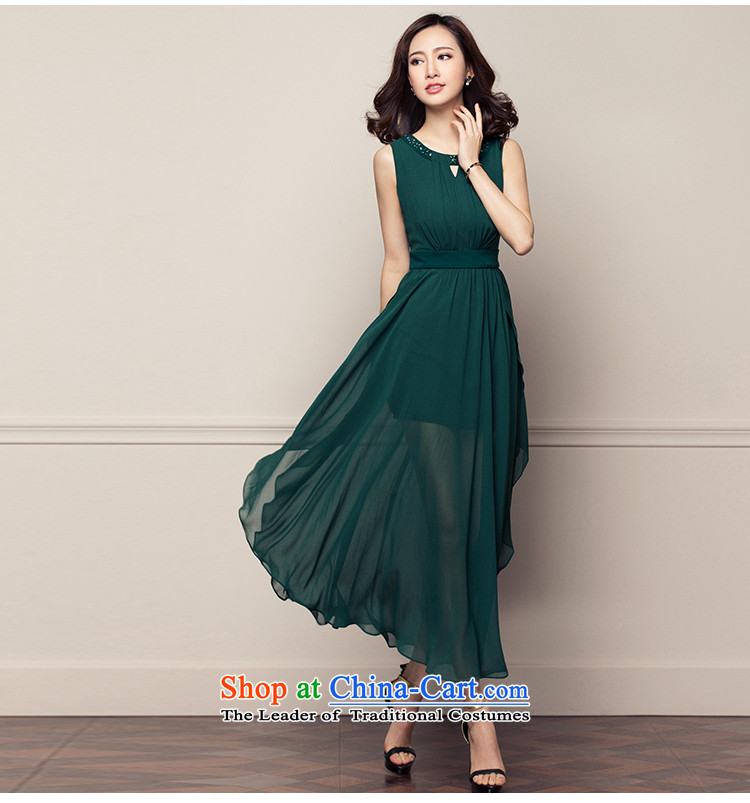 Of the new large meiby female Sleek and versatile spring 2015 new products for women not rule is thin graphics sleeveless chiffon dresses1816 dark green M picture, prices, brand platters! The elections are supplied in the national character of distribution, so action, buy now enjoy more preferential! As soon as possible.