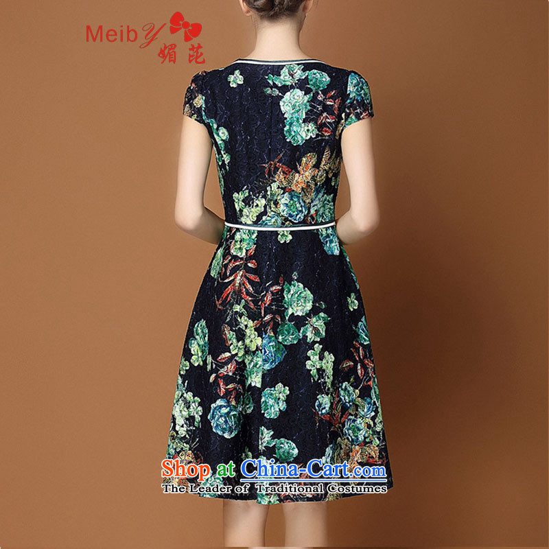 Of the new large meiby female Sleek and versatile Sleek and versatile large spring new women's stylish stamp short-sleeved large female dress suit XL, of 1817 (meiby) , , , shopping on the Internet