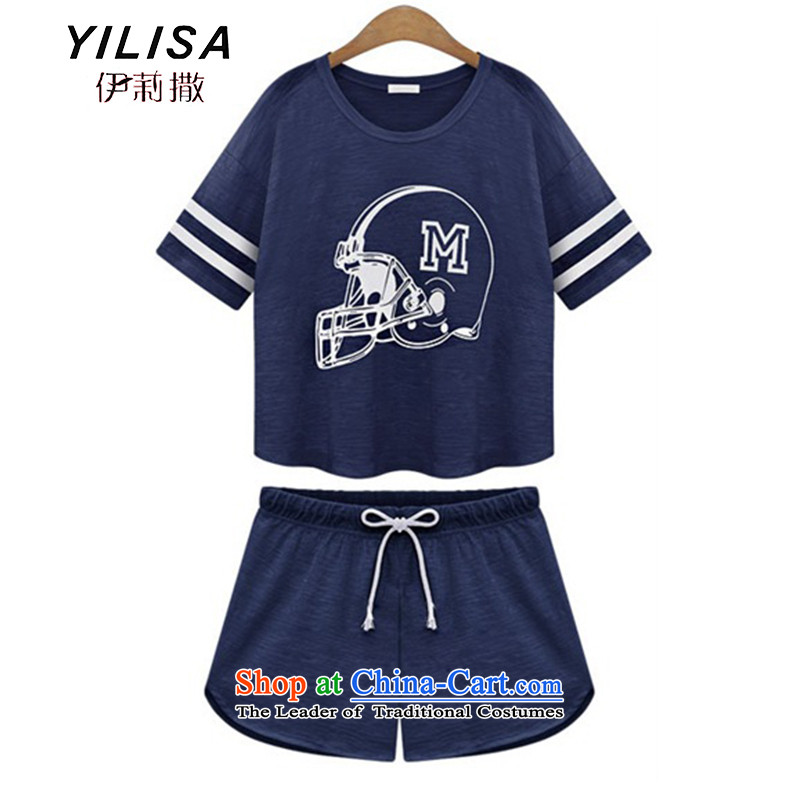 The European station 2015 new YILISA) larger women's summer sports wear thick MMT pension + short two kits B627 N White XXL, Elizabeth (YILISA sub-shopping on the Internet has been pressed.)