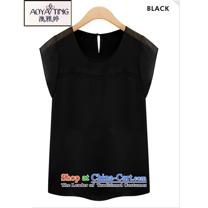 O Ya-ting 2015 Summer new to xl chiffon shirt thick mm summer short-sleeved T-shirt female 821 Black 5XL 175-200 recommends that you, O Jacob aoyating Ting () , , , shopping on the Internet