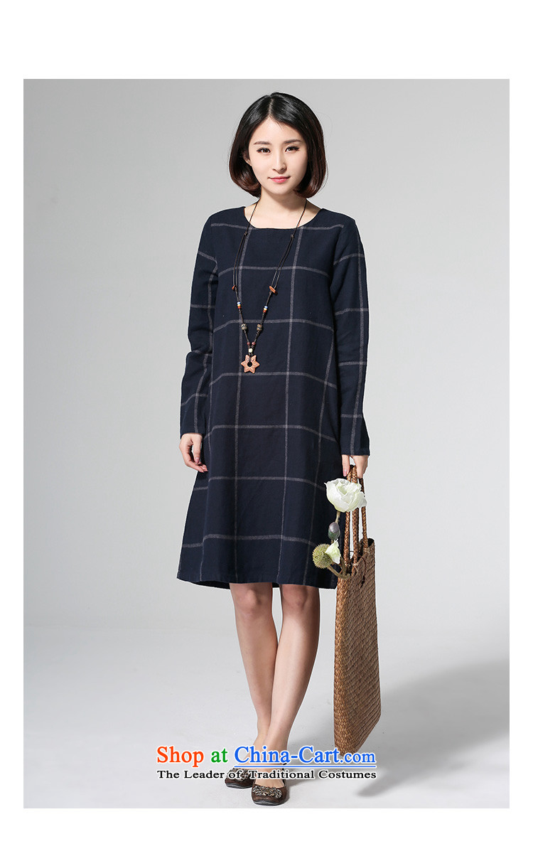 El-ju 2015 Autumn Yee Nga new boxed version won grid to xl thick sister larger women's dresses YJ99181 navy M picture, prices, brand platters! The elections are supplied in the national character of distribution, so action, buy now enjoy more preferential! As soon as possible.