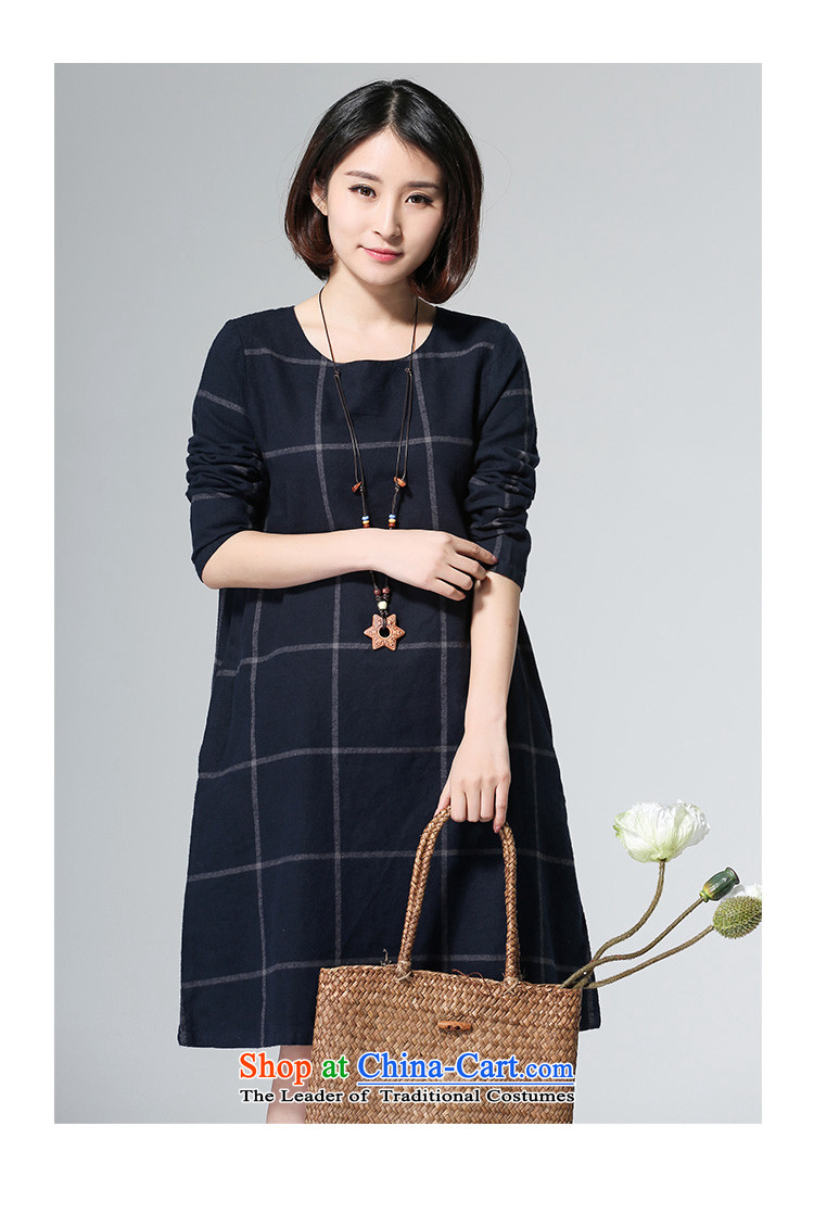 El-ju 2015 Autumn Yee Nga new boxed version won grid to xl thick sister larger women's dresses YJ99181 navy M picture, prices, brand platters! The elections are supplied in the national character of distribution, so action, buy now enjoy more preferential! As soon as possible.