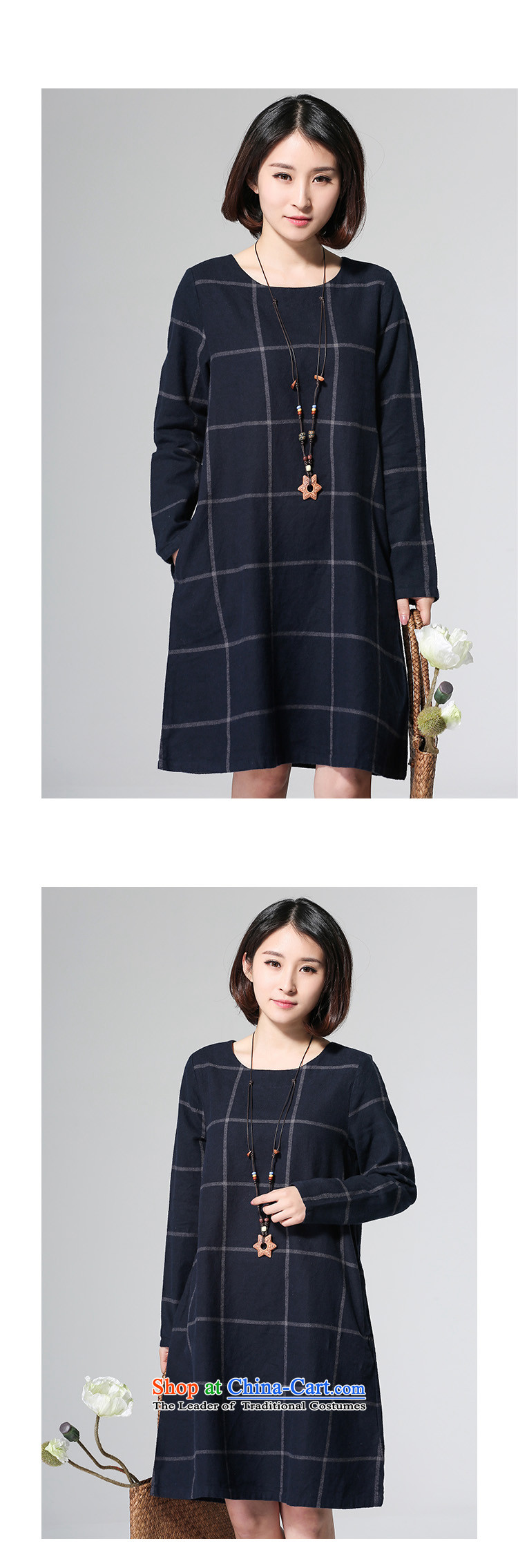 El-ju Yee Nga spring and autumn 2015 new Korean grid to xl thick MM long-sleeved dresses YJ99181 navy L picture, prices, brand platters! The elections are supplied in the national character of distribution, so action, buy now enjoy more preferential! As soon as possible.
