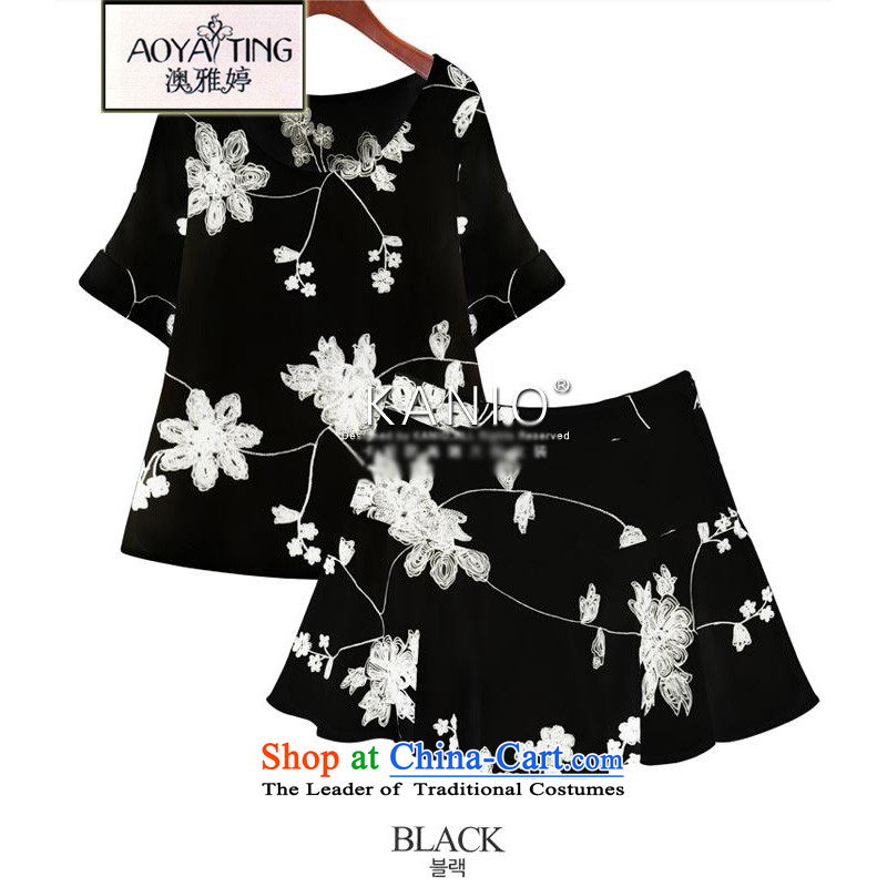 O Ya-ting 2015 Summer new to increase women's code thick mm short skirt two kits female 579 Black 2XL 125-145 recommends that you, O Jacob aoyating Ting () , , , shopping on the Internet