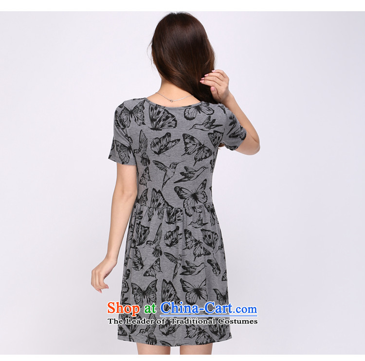 Shani Flower Lo 2015 Korean women xl thick mm decorated in video thin summer round-neck collar short-sleeved dresses 1130 Gray 4XL Photo, prices, brand platters! The elections are supplied in the national character of distribution, so action, buy now enjoy more preferential! As soon as possible.