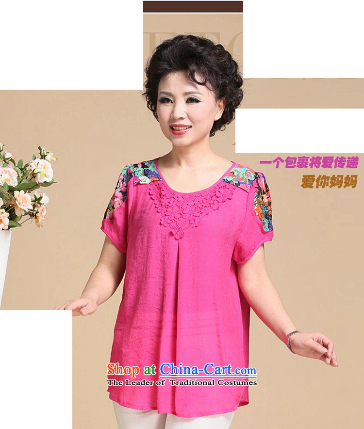 The beautiful summer believers 2015 new cotton linen xl women in older women's short-sleeved T-shirt with elegance to the mother chiffon shirt XXXXL green picture, prices, brand platters! The elections are supplied in the national character of distribution, so action, buy now enjoy more preferential! As soon as possible.