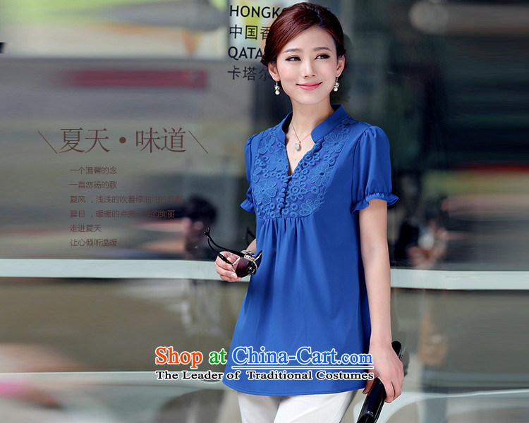 Hundred Li Ying 2015 Korean T-shirts new stylish short-sleeved small V Ms. collar in long large solid color chiffon red T-shirt XL Photo, prices, brand platters! The elections are supplied in the national character of distribution, so action, buy now enjoy more preferential! As soon as possible.
