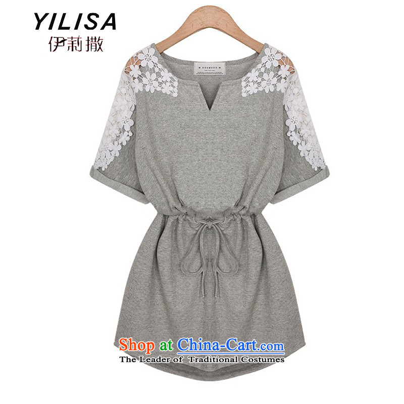 Large YILISA women's dresses 2015 Summer new stylish pure cotton thick MM to lace dresses M9100 White XL, Elizabeth YILISA (sub-) , , , shopping on the Internet