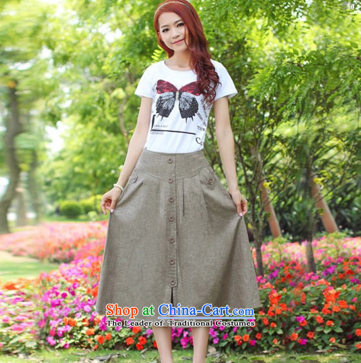 Maximum number of ladies wild flax female body skirt long skirt Sleek and versatile large new Korean female senior cotton linen upscale hundreds pleated skirts 1466 picture color pictures, prices, XXXXL brand platters! The elections are supplied in the national character of distribution, so action, buy now enjoy more preferential! As soon as possible.