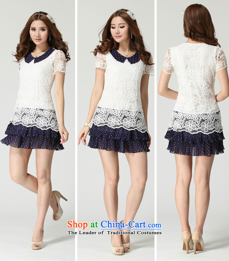 Optimize m Gigi Lai Package Mail C.o.d. new larger female dot reverse collar short-sleeved lace dresses cake skirt White 4XL recommendations 165-190 catty picture, prices, brand platters! The elections are supplied in the national character of distribution, so action, buy now enjoy more preferential! As soon as possible.